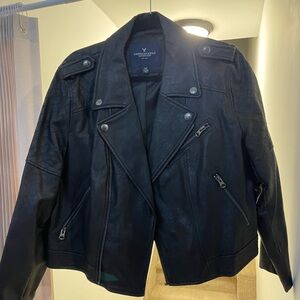 American Eagle Outfitters Classic Black Leather Jacket